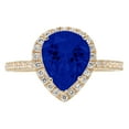 thumbnail image 7 of Halo Engagement Ring for Women - 2.38ct Simulated Blue Sapphire in 14K Yellow Gold Promise Ring, 7 of 7