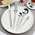 thumbnail image 4 of 30 PCS Flatware Set with Steak Knives Spoons and Forks Service for 6, Cutlery Utensil Set Basics Tableware,Mirror Finish, Dishwasher Safe, 4 of 6