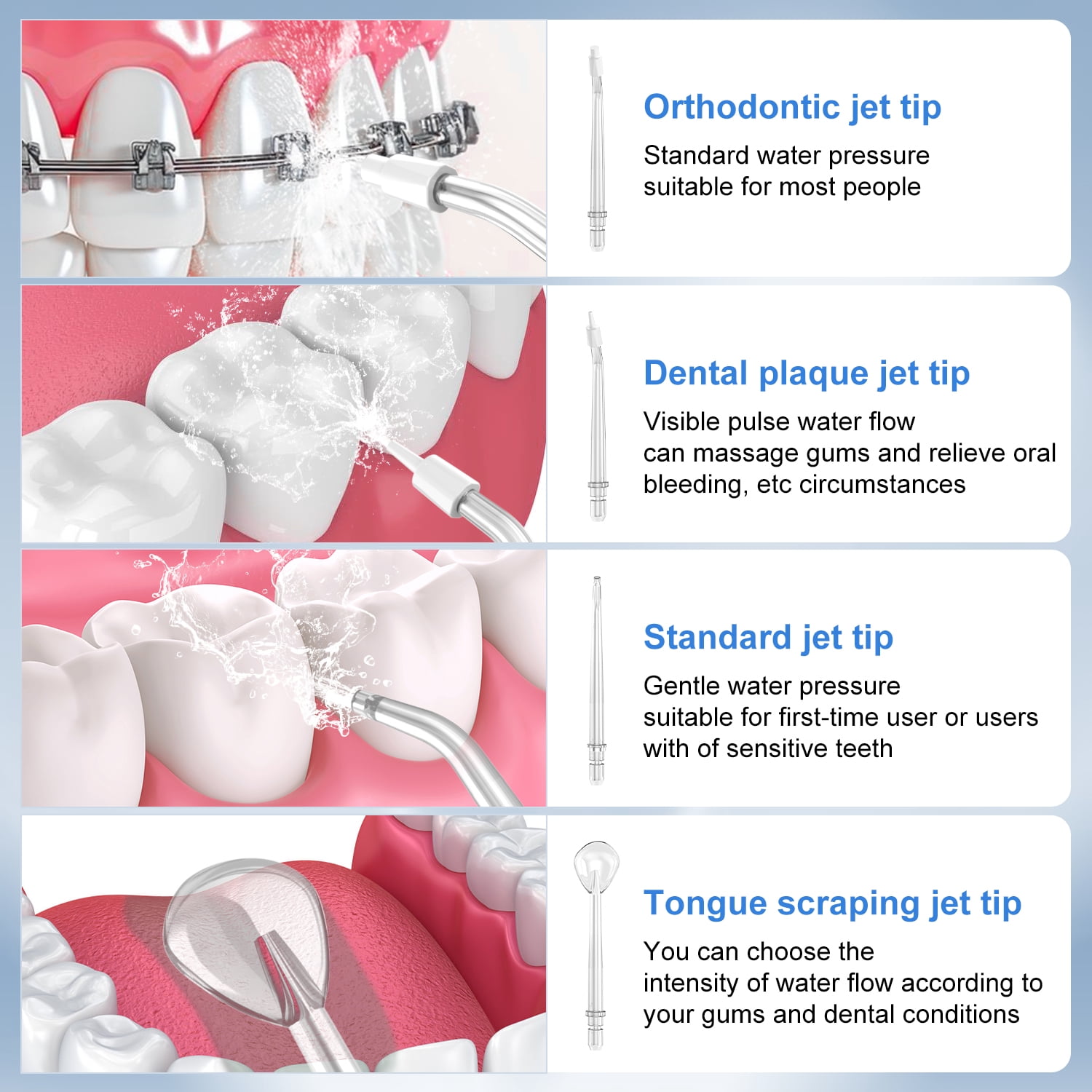 INSMART Cordless Water Flosser Dental Teeth Cleaner with 7 Jet Tips, 5 Mode 270 ML Tank IPX7 Waterproof,New Absorbent Balls to Filter Impurities