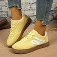 thumbnail image 6 of Women's Fashion Sneakers Trendy Stylish Low Top Classic Retro Casual Ladies Comfortable Running Walking Shoes(Color:Yellow,Size:7), 6 of 9