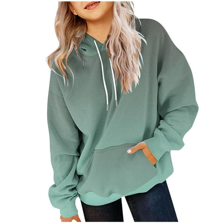 

HAOTAGS Hoodie for Girls Boys Long Sleeve Fall Winter Hooded Sweatshirts Casual Pullover Top Army Green Size 9 Years