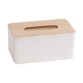 thumbnail image 2 of Tissue Box Cover Cozival Wooden Rectangular Tissue Box Cover, Multifunctional Facial Tissue Holder Dispenser for Bathroom Vanity, Bedroom Dresser, Night Stand, and Desk, Natural Home Decor, White, 2 of 9