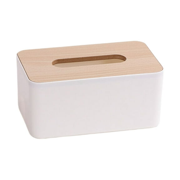 Wooden Tissue Box Cover - Rectangular Wood Tissue Holder for Disposable Paper Facial Tissues, Bathroom Vanity, Bedroom Dresser, Night Stand, Desk Storage Organizer
