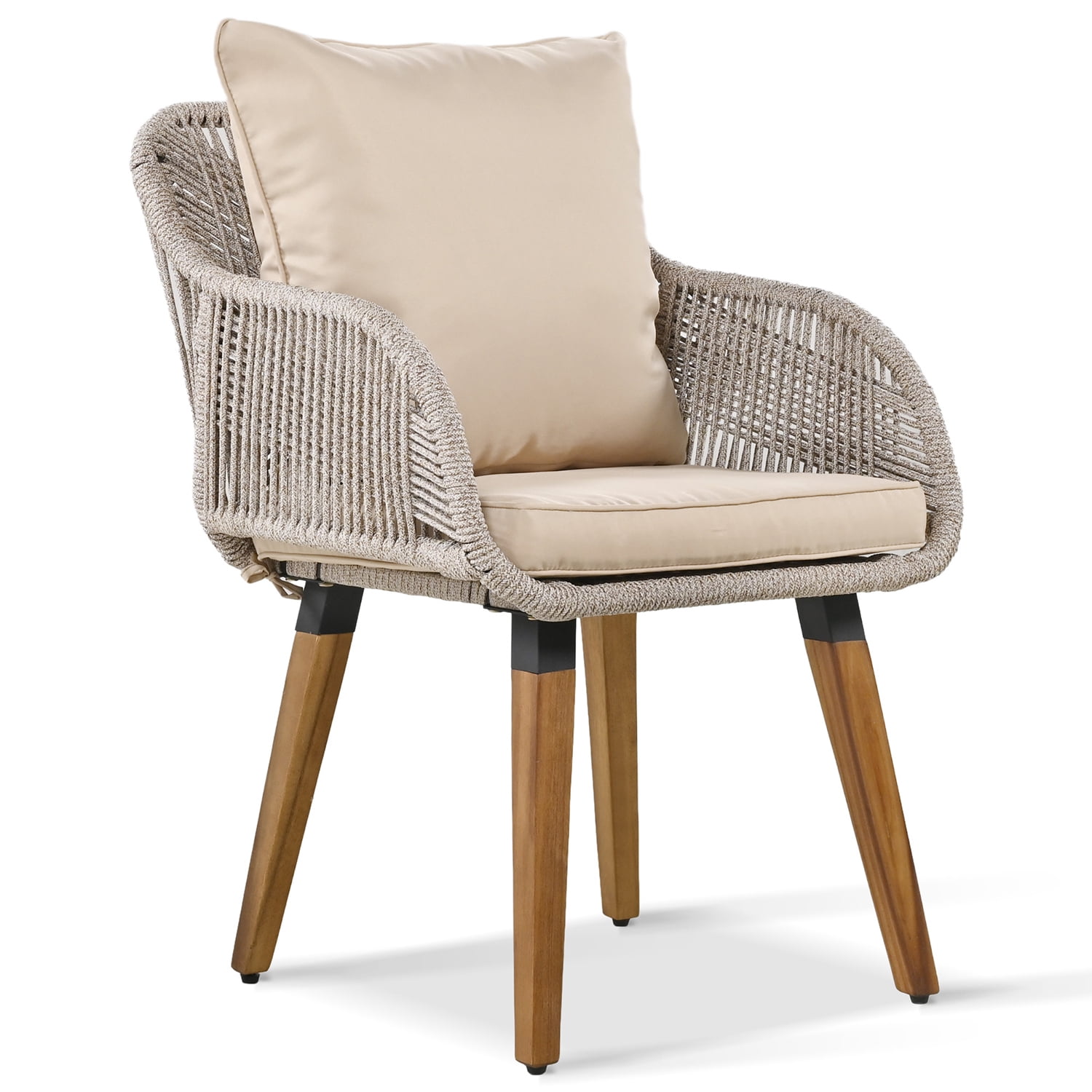Aimee Lii All Weathe Brown 5 Piece Outdoor Patio Wicker Furniture Set, Rattan Chair and Footstool Conversation Set with Coffee Table, Brown Aimee Lii All Weathe Brown 5 Piece Outdoor Patio Wicker Furniture Set, Rattan Chair and Footstool Conversation Set with Coffee Table, Brown
