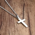 thumbnail image 5 of STAOEDU Cross Necklace for Men, Silver Black Gold Stainless Steel Plain Cross Pendant Necklace for Men Box Chain, 5 of 5