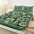 thumbnail image 3 of jejeloiu Gothic Halloween Skeleton Tropical Cactus Colorful Rustic Flower Full Sheet Set,Luxury Children Bedding,4pcs, 3 of 7