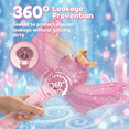 thumbnail image 5 of Ejoyoyin Outdoor Toys Bubble Wand Machine for Kids Toddlers Birthday Gifts for Girls, Bubble Maker with LED Light & Music, Party Toys for 1-3, Bubble Blower with 2 Bubble Solutions, 5 of 9