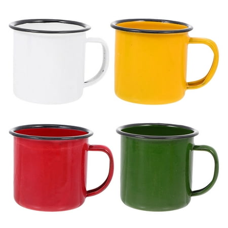 

4pcs Enamel Water Tea Mug Reusable Tea Cup Water Beverage Cup Party Wine Cups