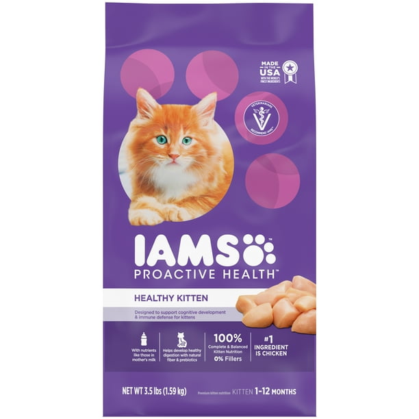 IAMS PROACTIVE HEALTH Healthy Kitten Dry Cat Food with Chicken, 3.5 lb