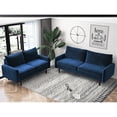 thumbnail image 2 of Uspridefurniture Maryellen Velvet 2PC Living Room Sets, Sofa Loveseat, Dark Blue, 2 of 5