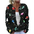 thumbnail image 3 of DDAPJ pyju Christmas Sweater Women Plus Size 2025 Cute Xmas Printed Cardigans Sweater Open Front Button Down Knit Jacket Multicolor M, 3 of 6