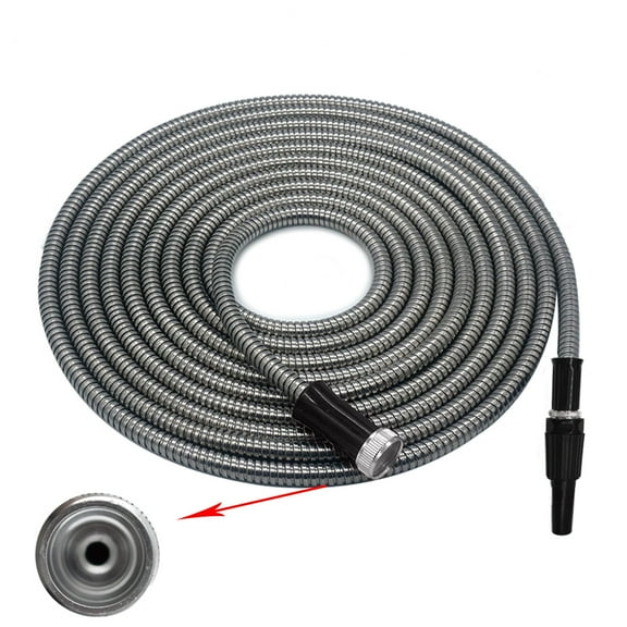 LABLT 50FT Stainless Steel Garden Hose Water Pipe Flexible Lightweight for Watering Yard Lawn Car Wash