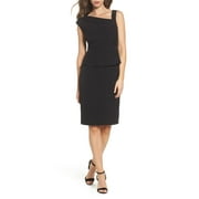 Adrianna Papell BLACK Women's Crepe Sheath Dress,US 6