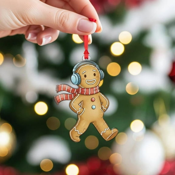 TiniDecor Gingerbread Man Ornament 2025, Cute Acrylic Christmas Tree Decoration, Holiday Gift