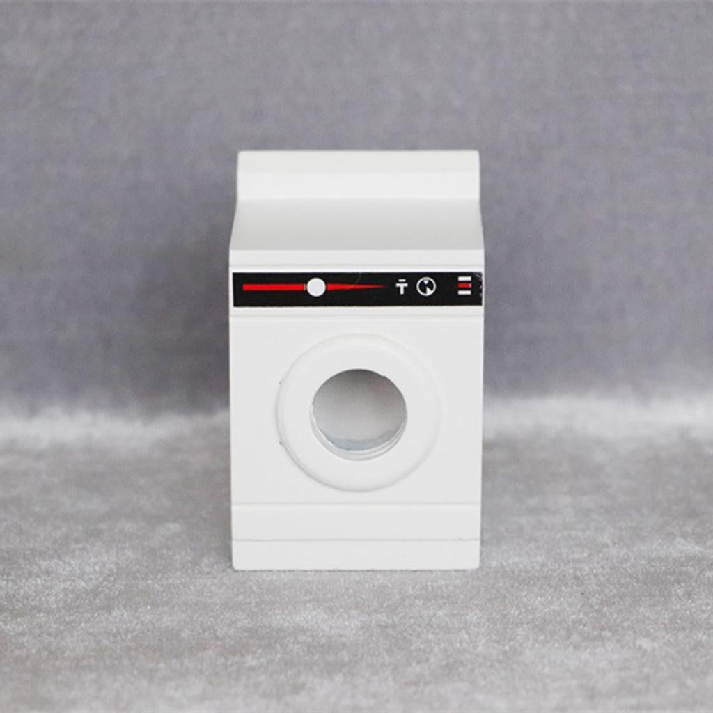 HILABEE Doll House White Painted Wooden Miniature Washing Machine