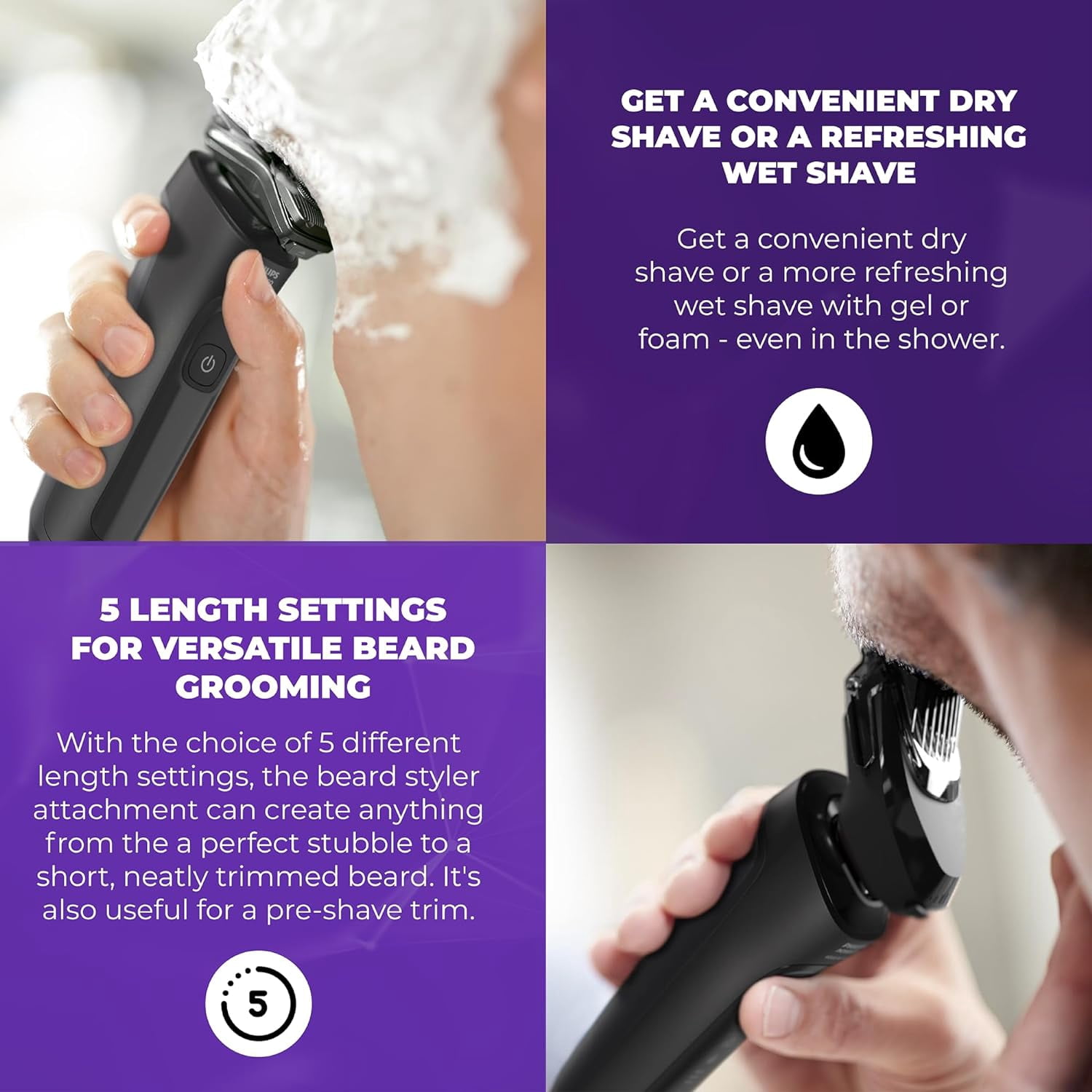 Philips Norelco Shaver 6600 with SenseIQ Technology, Series 6000.SkinProtect Blades, 360° Contour Heads and Smart Hair Sensor