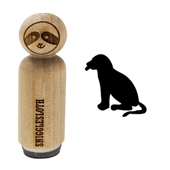 Dog Puppy Tongue Out Sitting Rubber Stamp for Scrapbooking Crafting Stamping - Mini 1/2 Inch