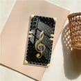 thumbnail image 7 of FKBRCL4U Compatible with Samsung Galaxy S21 Case, Black Leather Background Gold Music Notes Luxury Golden Decoration for Girl Women Soft TPU Shockproof Protective Hard PC Back, 7 of 7