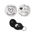thumbnail image 2 of Moneda de decisión con palabras motivacionales como regalo para enamorados. Llaveros de acero inoxidable, colgantes para llaves de coche, regalo de bolsillo de PU., 2 of 6