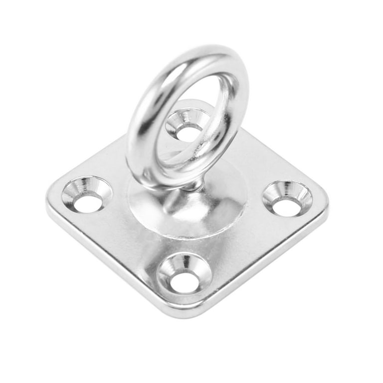 4Pcs Square Swivel Pad Eye Rotatable Ceiling Hook Hook Stainless Steel Eye  Pad Plate for Yoga (with Screws) 