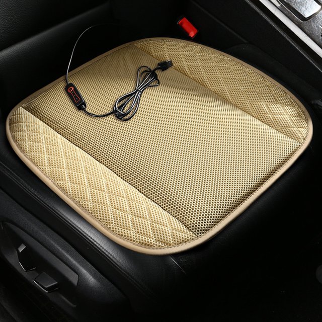 Cojín De Asiento De Seda De Hielo Cojín de verano para asiento de coche, almohadilla de refrigeración suave, accesorios para el interior del coche (beige)