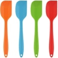 thumbnail image 1 of Espátulas de silicona, utensilios de silicona, resistentes al calor, antiadherentes, no tóxicos, sin BPA, herramienta para hornear repostería, juego de 4 (naranja+azul+rojo+verde) ER, 1 of 5