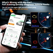 OBD2 Scanner Reader Bluetooth Wireless Auto Diagnostic Scan Tool for iOS & Android for Performance Test Bluetooth 5.4 Car Check Engine Car Code Reader, Clear Error Code Live Data Reset Exclusive APP