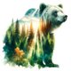 thumbnail image 1 of 5d DIY Full Drill Painting Forest Bear Home Decle Craft 30x30cm, 1 of 9