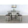 thumbnail image 2 of Pemberly Row Round Mahogany Pub Table with Wine Barrel Base in Gray, 2 of 7