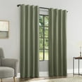 thumbnail image 6 of Sun Zero Treviso Linen Blend Magnetic Closure 100% Blackout Back Tab/Rod Pocket Curtain Panel, 40"W x 84"L, Moss Green, 6 of 10