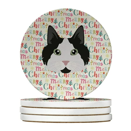 

Cymric #2 Cat Christmas Large Sandstone Coasters Pack of 4 4 in x 4 in