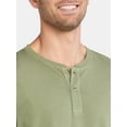 thumbnail image 4 of George Men's and Big Men's Sunwashed Cotton Henley Tee with Short Sleeves, Sizes S-3XL, 4 of 5
