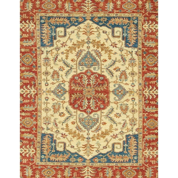 Ahgly Company Machine Washable Indoor Rectangle Abstract Red Fox Red Area Rugs, 8' x 12'