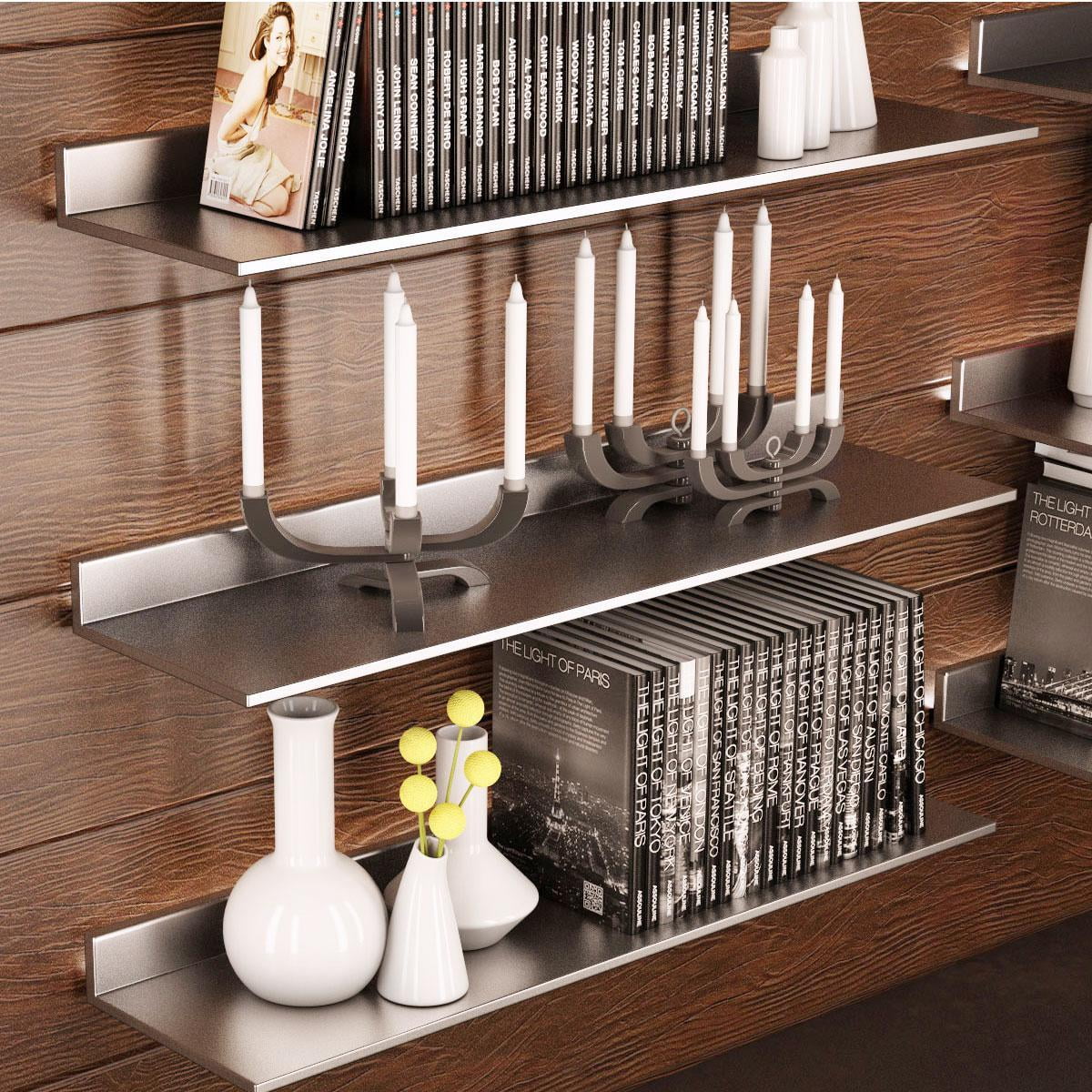 PLAT Stainless Steel Floating Shelves for Wall, 23.6 Metal Wall Shelv –  Wallniture