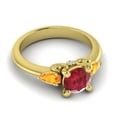 thumbnail image 3 of 2.50 Carat New Round Cut Red Ruby & Citrine Gemstone Bridal Ring for her Solid 18K Yellow Gold Size 5.5 by Diamond-Capitals, 3 of 8