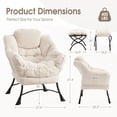 thumbnail image 3 of Lazy Chair with Ottoman,  Lounge Chair for Reading, Relaxing, and Napping, Perfect for Living Room, Bedroom, or Office, White, 3 of 7