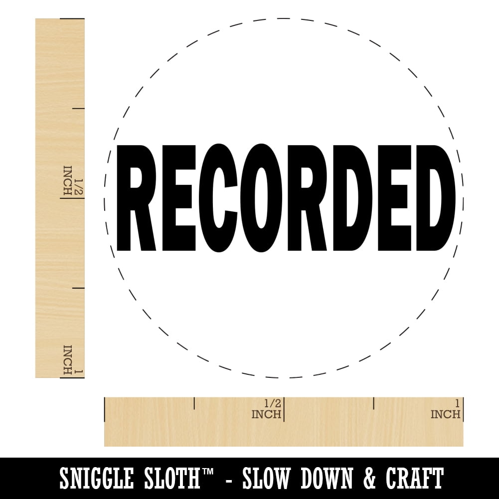 Recorded Text Self-Inking Rubber Stamp Ink Stamper - Orange Ink - Medium 1 Inch