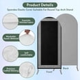 thumbnail image 3 of Black Geometric Arch Backdrop Cover, Spandex Fitted Wedding Arch Cover, Country Farm Traditional Chinese Tile Round Top Stand Covers for Birthday Ceremony Bridal Shower Party Decor 6.6x3.3 Ft, 3 of 9
