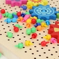 thumbnail image 2 of Rompecabezas de clavos de hongos de madera, juego de mesa de clavijas de rompecabezas de clavos de hongos DIY, juguete educativo para nios,Juego de mesa de clavijas Juego de mesa de clavijas de madera Higoodz Productos para bebés, 2 of 7
