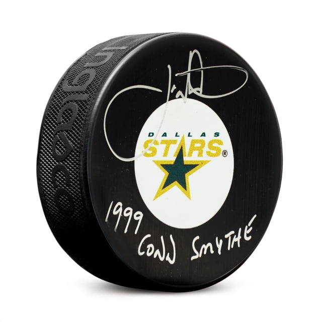 Joe Nieuwendyk Signé Dallas Stars Hockey Rondelle avec 1999 Conn Smythe Note