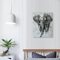 thumbnail image 4 of Shiartex African Elephant Pictures Decor Wall Art Gray Abstract Animal Painting Canvas Artwork for Bathroom Rustic Walls 16x20 in/12x16 in, 4 of 5
