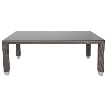 dining glass table tempered patio rectangular rectangle heaven signature wayfair