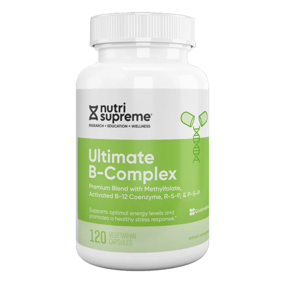 Nutri Supreme Ultimate B-Complex with Methylfolate, Methylcobalamin B12, P-5-P & R-5-P, High Potency B Vitamin Complex, 120 Vegetarian Capsules