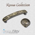 thumbnail image 6 of Utopia Alley 10pcs Roma Cabinet Ring Pull Knob - Decorative Cabinet Drop Pull Knobs for Cabinets and Drawers - Vintage Cabinet Hardware with Hand Finished Antique Brass - Metal Drawer Pull Knobs 1.3", 6 of 9