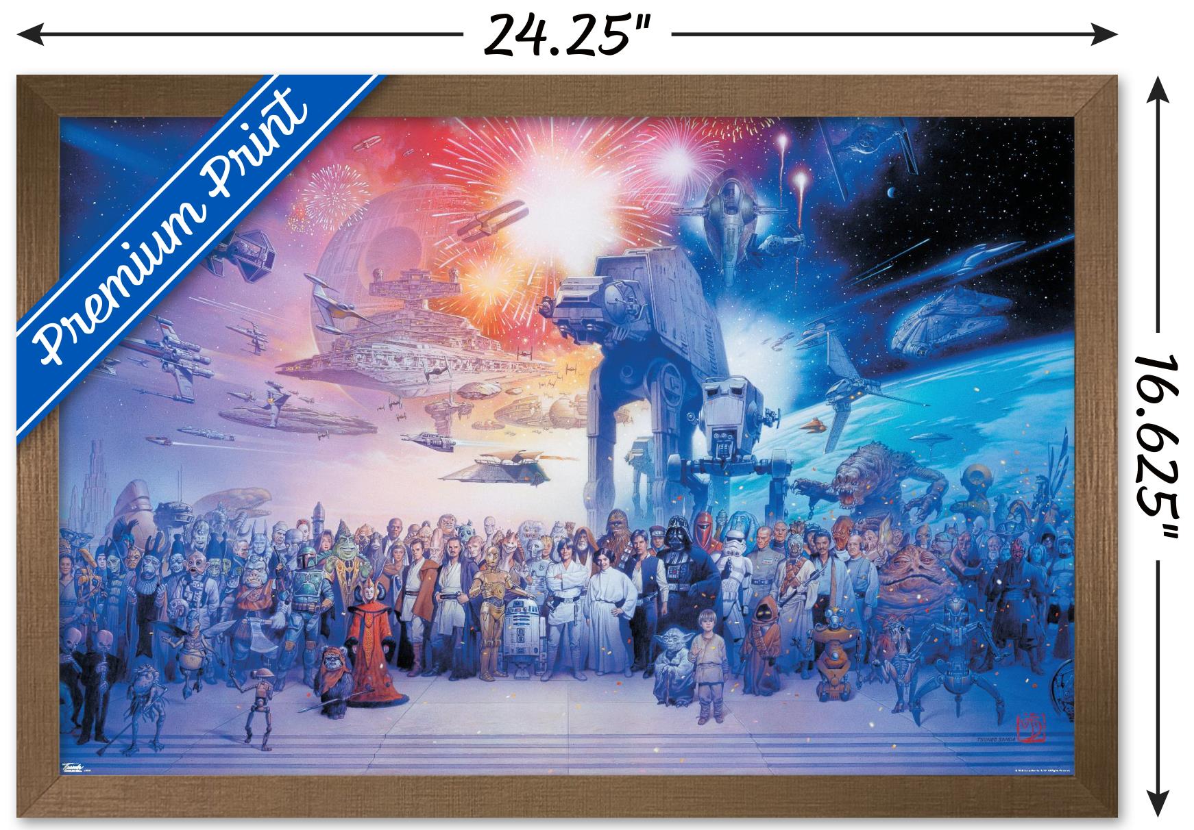 Star Wars: Saga - Galaxy Wall Poster, 14.725" x 22.375", Framed