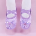 thumbnail image 3 of TFEOQRY Girls Satin Ballet Shoes with Sequin Embroidery Butterfly Decoration Soft Split Sole Elastic Straps Stage Dance Flats, 3 of 8