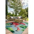 thumbnail image 2 of Couristan Covington Flamingos Indoor/Outdoor Area Rug, 2' x 4', Multi, 2 of 3