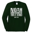 thumbnail image 2 of Wild Bobby Noah Was A Conspiracy Theorist Inspirational/Christian Men Long Sleeve Shirt, Forest Green, XX-Large, 2 of 5