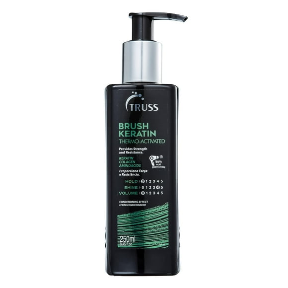TRUSS Brosse - Traitement Intensif Sans Rinçage pour Réparer les Cheveux Abîmés - Activé par la Chaleur avec Protéines d'Acides Aminés Kératiniques et Collagènes - Protecteur Thermique Qui Contrôle Fr