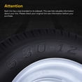 thumbnail image 5 of 2PCS 5.30-12 Tire, 5.30x12 Lawn Mower & Tractor Turf Tire, 530 12 with Rim 5 Lug On 4.5", Load Capacity 1050 LBS, 5 of 6
